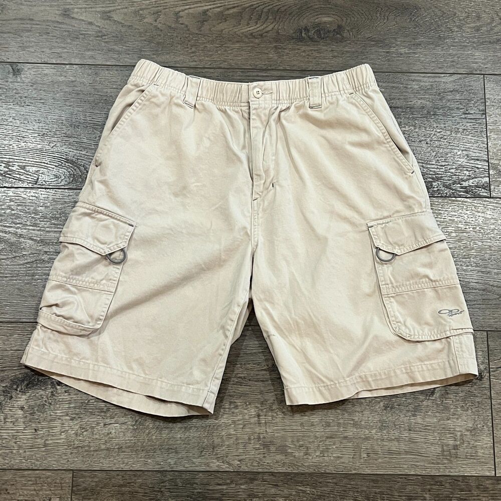 Vintage 90s Y2K OP Ocean Pacific Cargo Shorts Beige Tan Utility - Men's Large